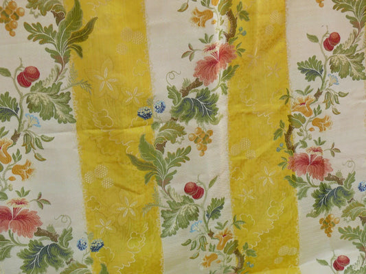 Scalamandre Colony Villa Lante Stripe Multi on Yellow & Bisque MSRP USD 578/Y