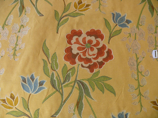 By yard Kravet Couture Garden Blossoms Flower Tapestry Yellow Gold Red Blue Rose MSRP USD109/Y