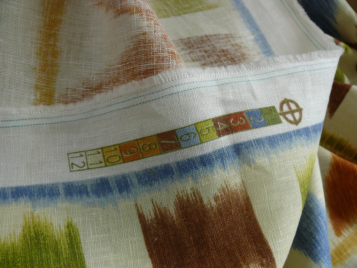 By Yd Kravet Prospect Ikat 100% Linen Suzani Print Tom Filicia Adobe Brown Green Red Blue MSRP USD 99.80