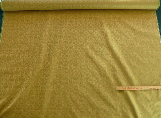 By Yd Scalamandre Fleur Renaissance Damask Willow Green Goldenrod Cotton MSRP USD 141/Y