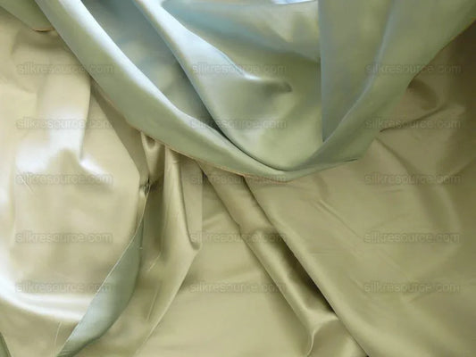 Clarence House Monceau 100% Silk Double-faced Duchess Satin Ivory & Sky Blue