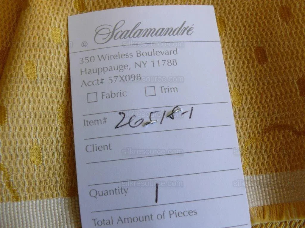 1yard Scalamandre Reveillon Unito Giallo Golden Clouds & Dots Colony MSRP USD 405/Y