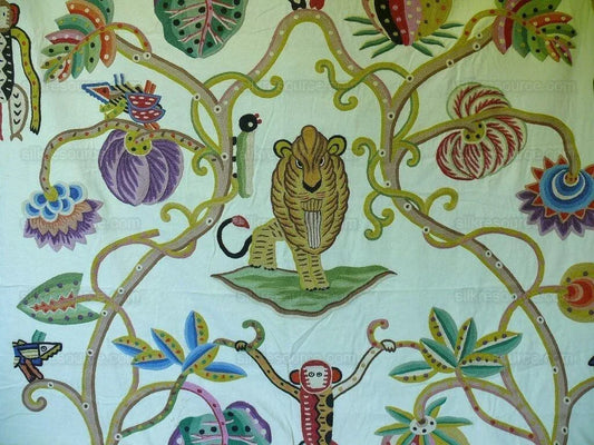 Bty Clarence House Jembala Monkey Jungle Wool Crewel