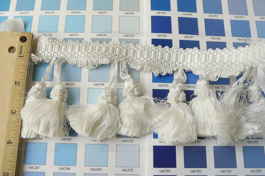 Scalamandre 100% Silk Tassel Fringe Trim Snow White MSRP USD 259/Y Bty
