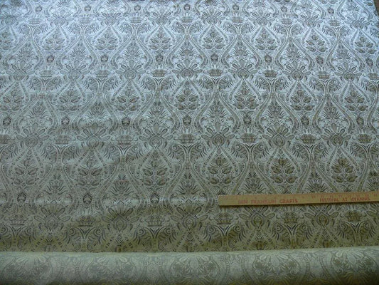 Fabricut Federo 100% Silk Lampas Ren Medallion/artichoke- Gold