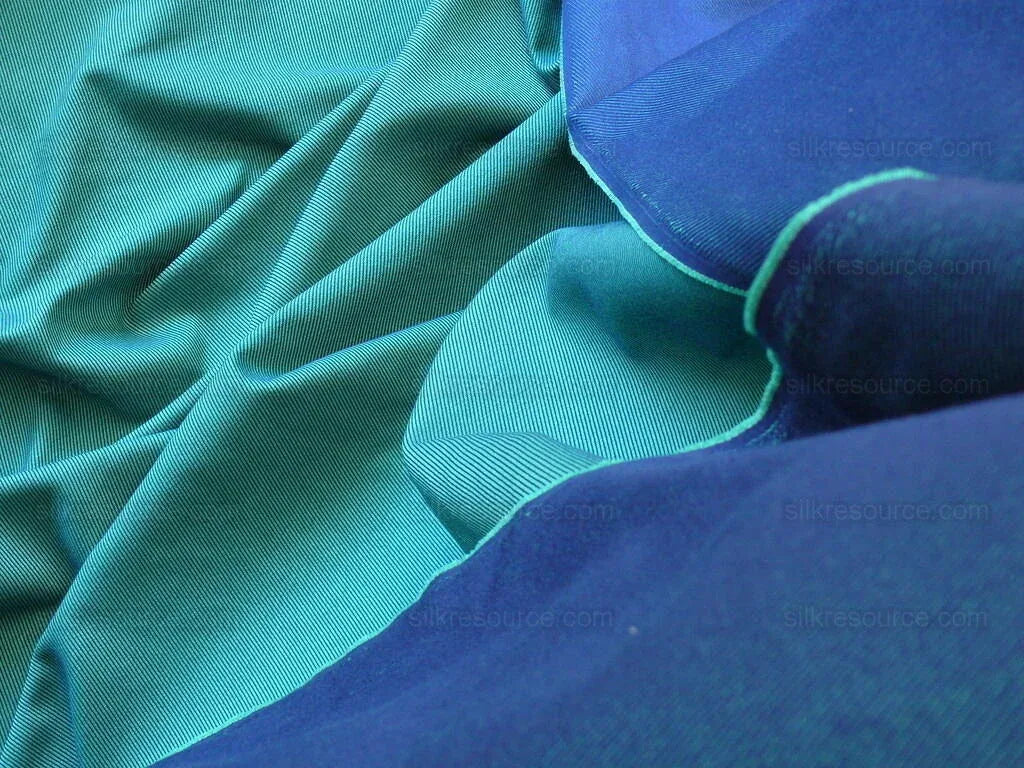 Scalamandre Cross Dye Rich Kelly Green & Deep Blue Cotton Reversible BY Yard