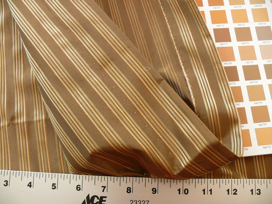 Coraggio Textile Fabric 3yard from Italy Highest Quality Silk Stripe Brown Gold Renaissance MSRP USD 300+/yard