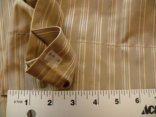 Coraggio Textile Fabric 3yard from Italy Highest Quality Silk Stripe Light Brown Gold Renaissance MSRP USD 300+/yard
