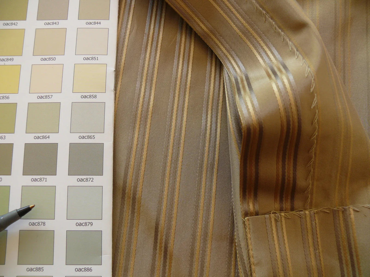 Coraggio Textile Fabric 3yard from Italy Highest Quality Silk Stripe Light Brown Gold Renaissance MSRP USD 300+/yard