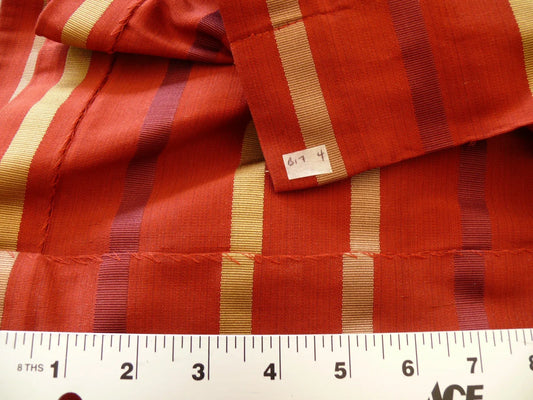 Coraggio Textile Fabric 3yard from Italy Highest Quality Silk Stripe Red Gold Renaissance MSRP USD 300+/yard