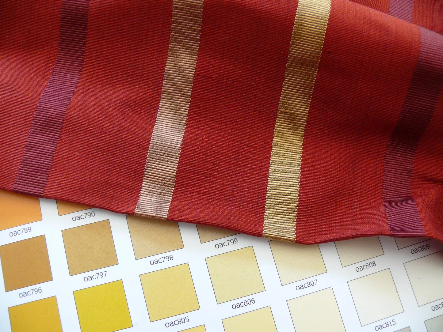 Coraggio Textile Fabric 3yard from Italy Highest Quality Silk Stripe Red Gold Renaissance MSRP USD 300+/yard