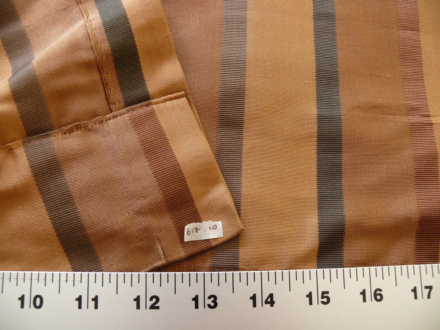 Coraggio Textile Fabric 3yard from Italy Highest Quality Silk Stripe Brown Black Renaissance MSRP USD 300+/yard