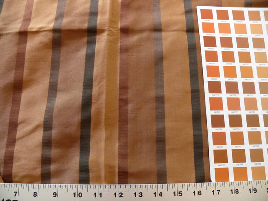 Coraggio Textile Fabric 3yard from Italy Highest Quality Silk Stripe Brown Black Renaissance MSRP USD 300+/yard