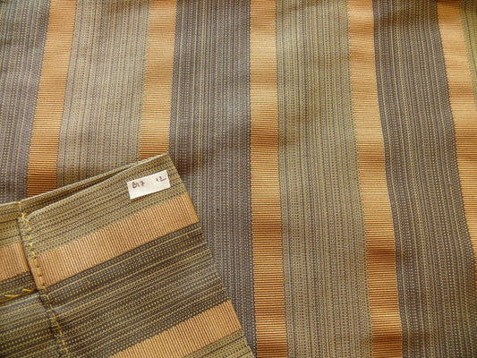 Coraggio Textile Fabric 3yard from Italy Highest Quality Silk Stripe Orange Brown Green Renaissance MSRP USD 300+/yard