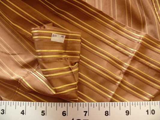 Coraggio Textile Fabric 3yard from Italy Highest Quality Silk Stripe Brown Gold MSRP USD 300+/yard