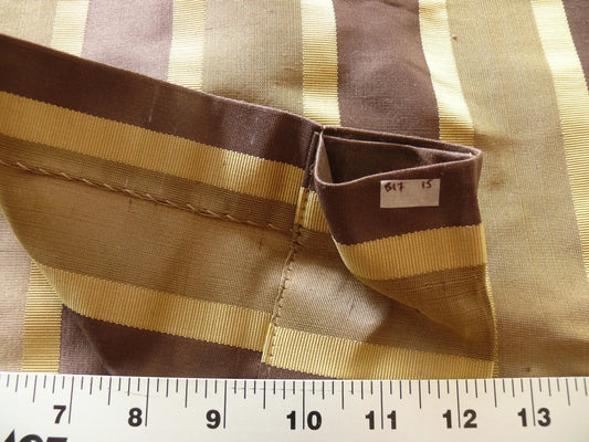 Coraggio Textile Fabric 3yard from Italy Highest Quality Silk Wide Stripe Green Brown Gold MSRP USD 300+/yard