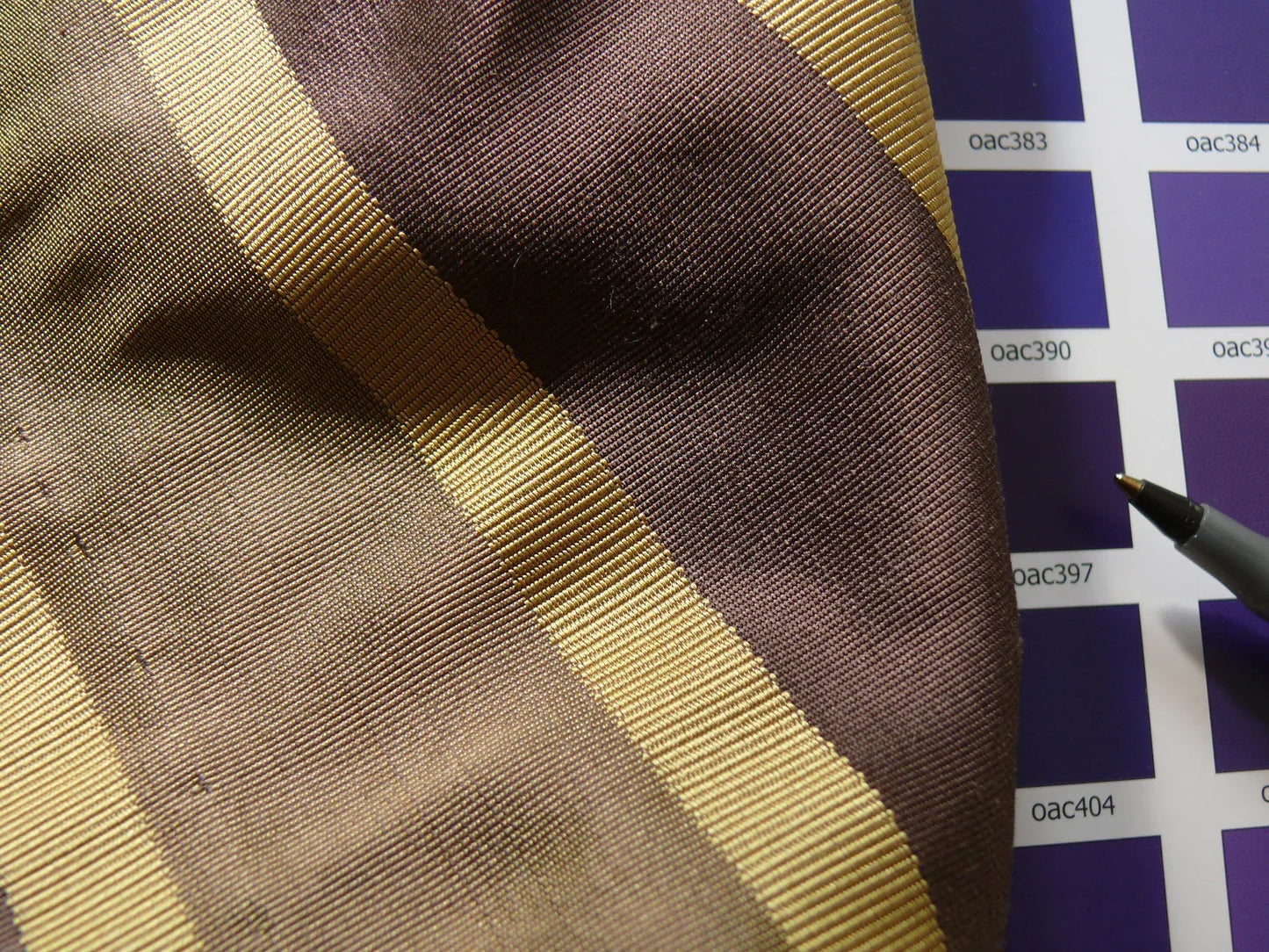 Coraggio Textile Fabric 3yard from Italy Highest Quality Silk Wide Stripe Green Brown Gold MSRP USD 300+/yard