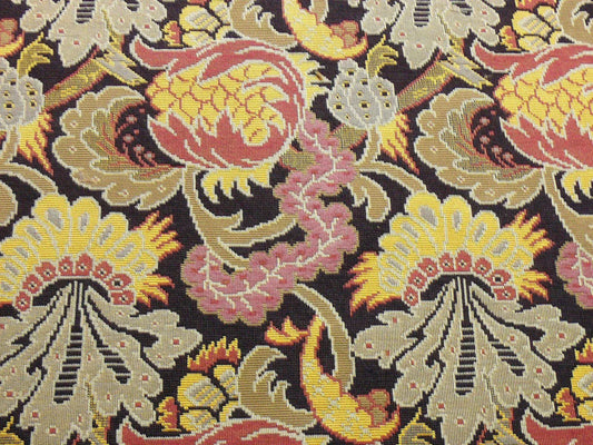 Clarence House Chinon Tapestry Pom & Lotus Acanthus Flora Noir MSRP USD 396/Y