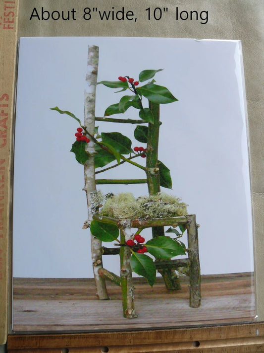 Flower Chair Christmas Holly Art Installation and Photograph Print Christmas Holly 8x10 inches
