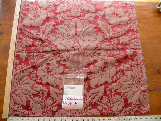 Scalamandre Neoclassical Hayes House Silk Damask Special Red MSRP$800+Y E52