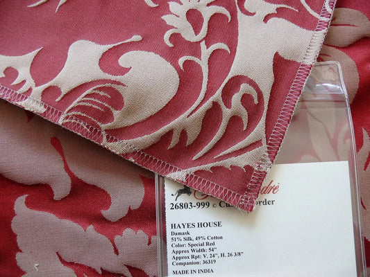 Scalamandre Neoclassical Hayes House Silk Damask Special Red MSRP$800+Y E52