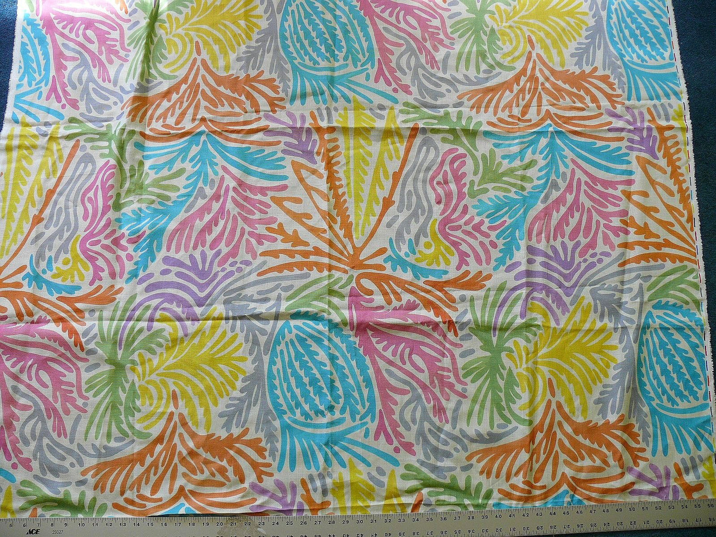 CLARENCE HOUSE " ANDROS" 100% LINEN COLORFUL CORAL 1.7Y #1446