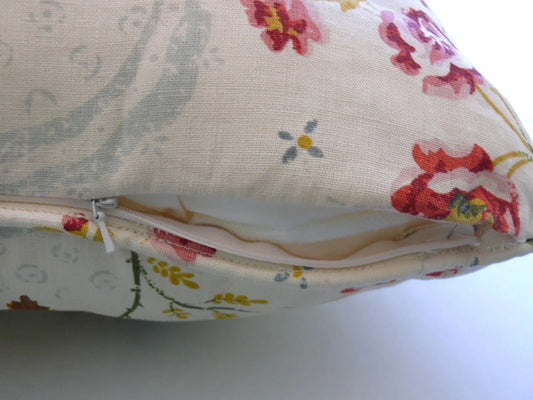 SCALAMANDRE DESIGNER PILLOW 18x18" BIG! PRINTED LINEN FLORAL
