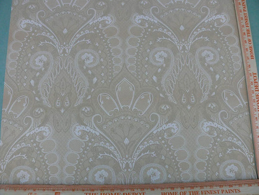 High End Wallpaper Scalamandre Old World Weavers Belluno Sepia Tan Renaissance Lace Damask Strie MSRP USD 146/single Roll
