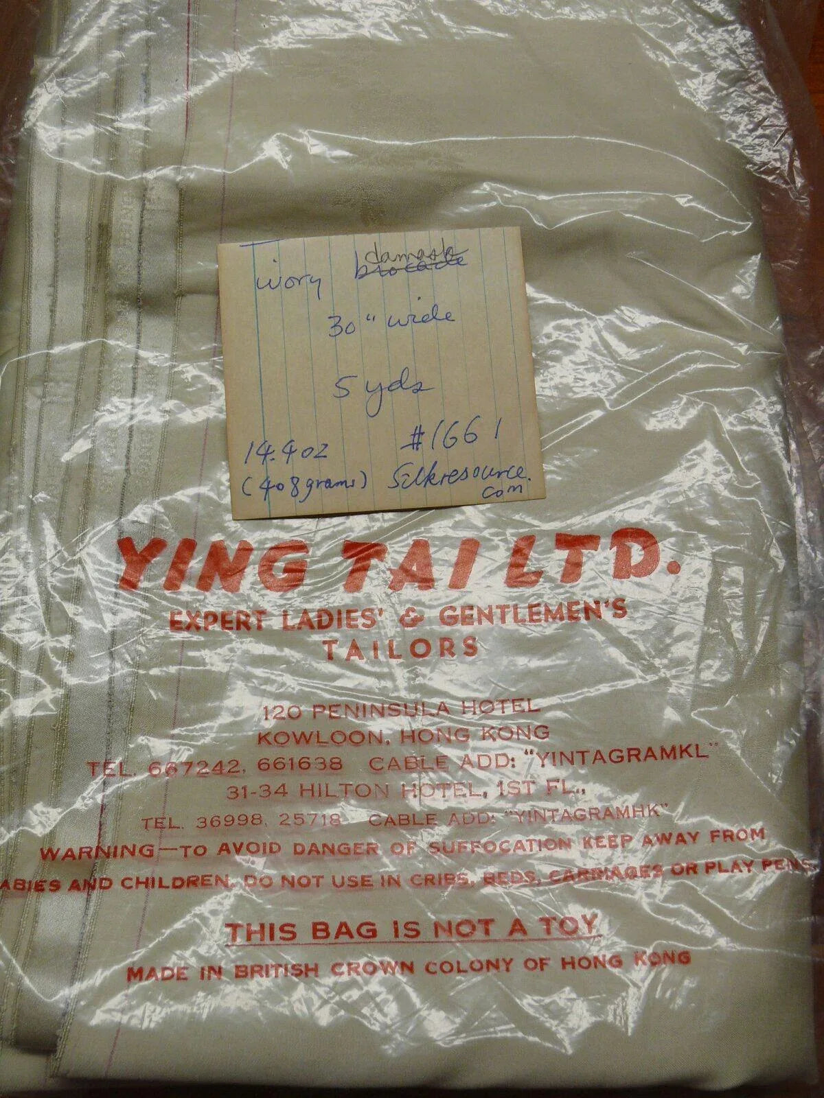 5y X 30"w Ivory White Peony Flower "ying Tai" Of Hong Kong Silk Brocade By Ying Tai Bespoke