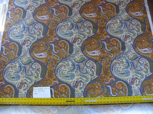 Scalamandre Ashkhabad Grey Watkins Multi On Orange Red Green Arabesque Paisley Old World Weavers Print MSRP USD 244/Y