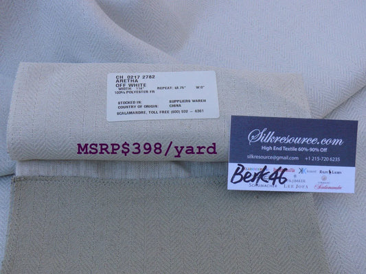 1 Berkbox46 Scalamandre 2.4 Yards "aretha" Off White Woven Design