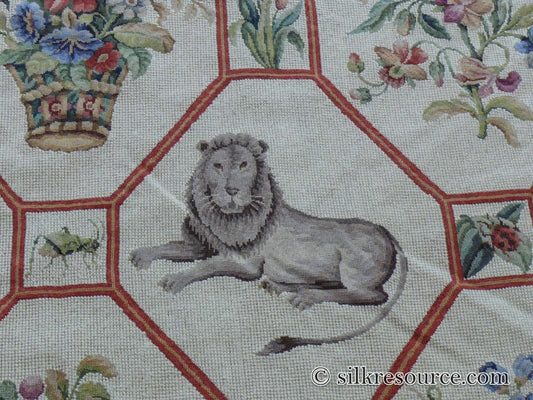 Stark BARENTU SILVER Diamond Barratta Collection Leopard Deer Bird Flora Zoology 100% Wool 5x9' MSRP USD2300