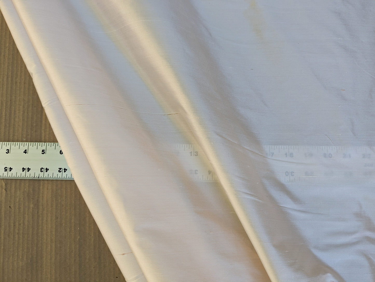 Scalamandre Silk Sheer Candy Stripe Peach Baby Pink Peach Cream 82% Silk 18% Dacron