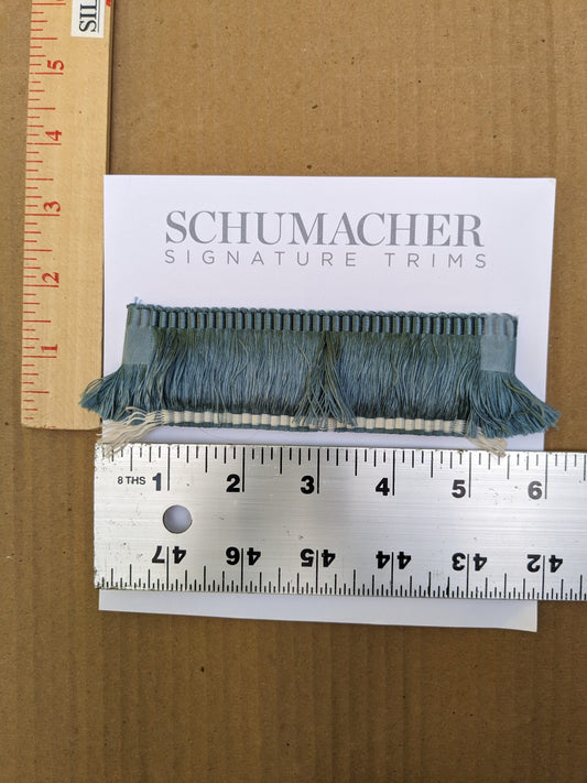 Schumacher Trim Francois Silk Brush Fringe in Cadet Silk Blue MSRP USD 168/y