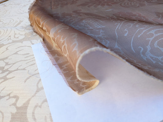 By Yd Kravet Couture Silk Damask Organza Sheer Light Bronze Ivory Cream Semi Sheer MSRP USD159/y 3648.16