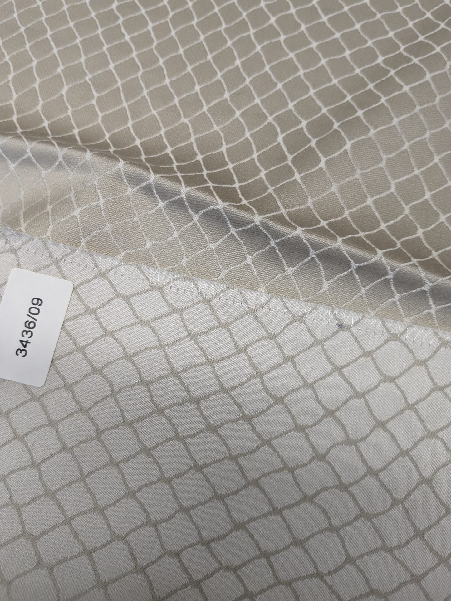 5 EV34 Special Square Jean Paul Gaultier Cabaret Beige Reversible Small Jacquard Diamond Beige White Cotton MSRP USD300+/y