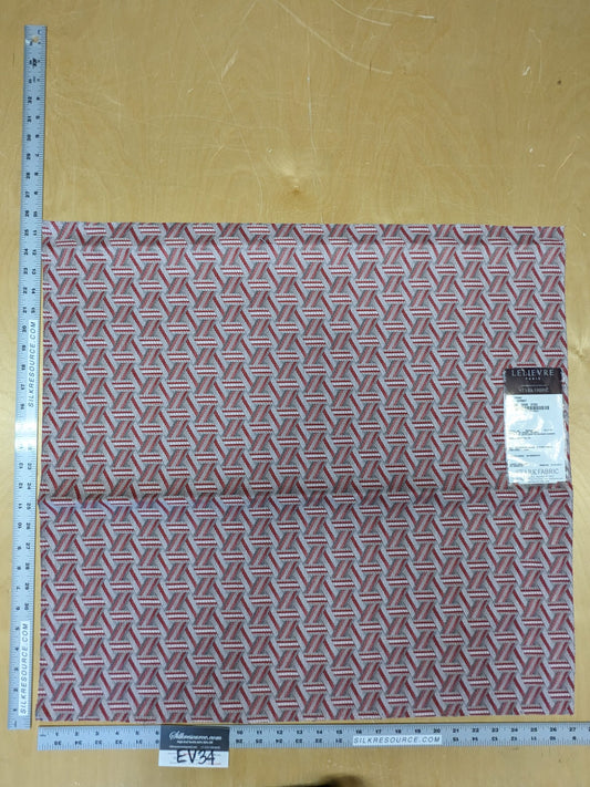 13 EV34 Special Square Jacquard by Lelievre Paris Tribu Sorbet Red Large Jacquard Orange Polyester Geometric Graphic MSRP USD576/y