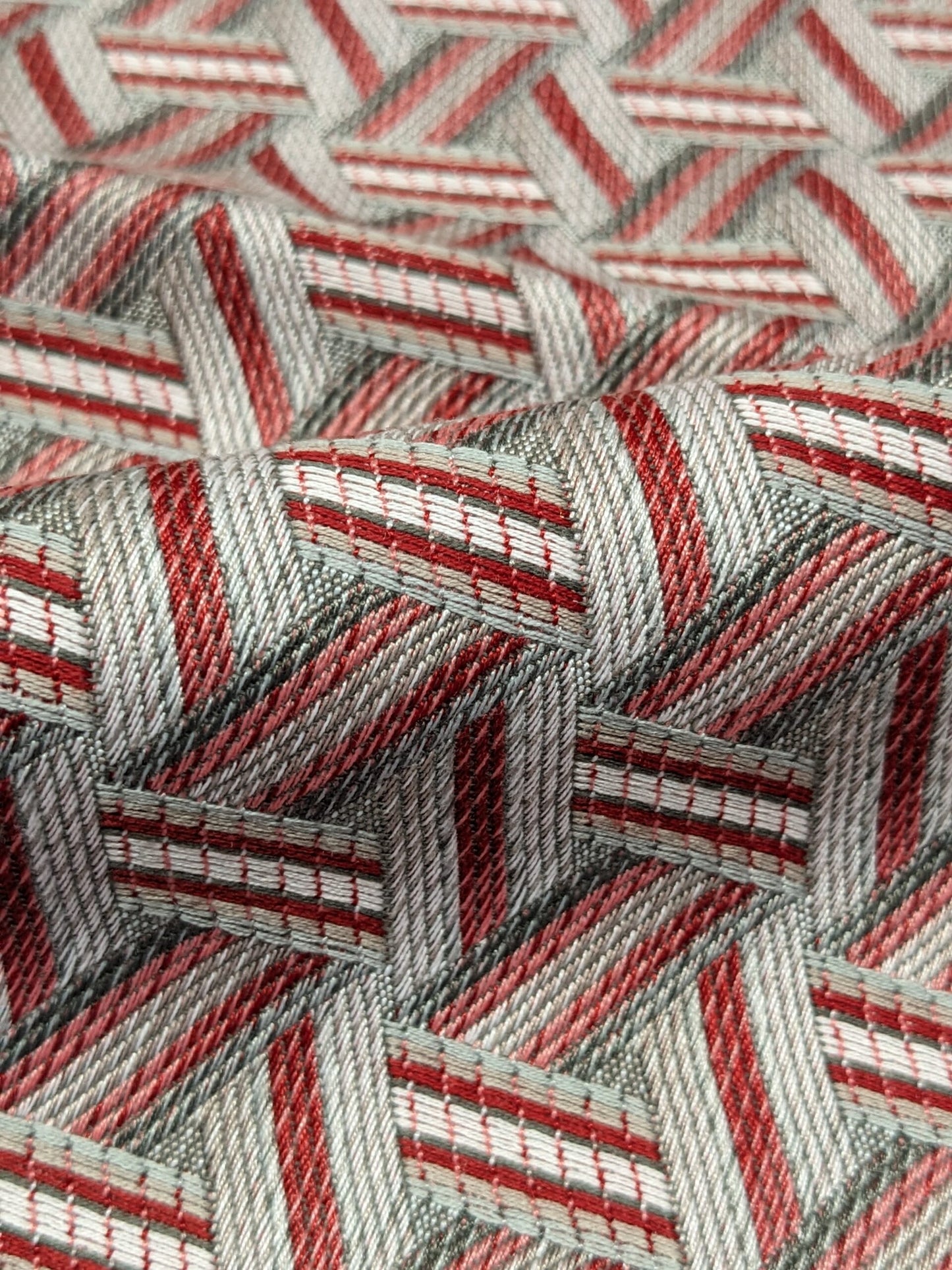 13 EV34 Special Square Jacquard by Lelievre Paris Tribu Sorbet Red Large Jacquard Orange Polyester Geometric Graphic MSRP USD576/y