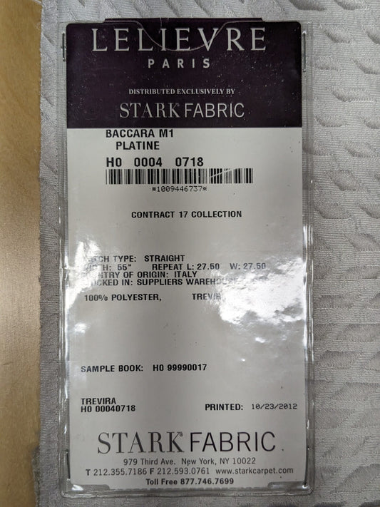 14 EV34 Special Square Jacquard by Lelievre Paris Baccara M1 Platine White Small Scale Texture Diamond Polyester MSRP USD300+/y