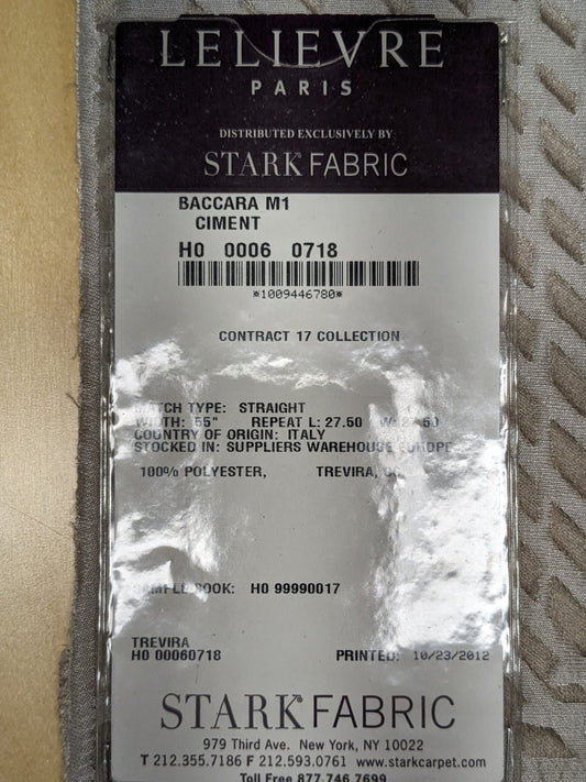 16 EV34 Special Square Jacquard by Lelievre Paris Baccara M1 Ciment Gray Small Scale Texture Diamond Polyester MSRP USD300+/y