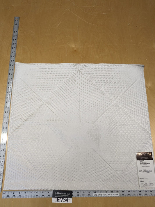 17 EV34 Special Square Jacquard by Lelievre Paris Baccara M1 Blanc White Small Scale Texture Diamond Polyester MSRP USD300+/y