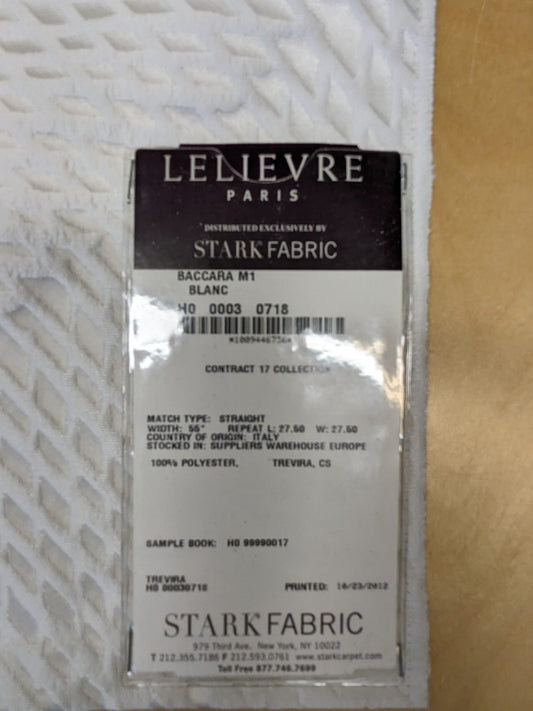 17 EV34 Special Square Jacquard by Lelievre Paris Baccara M1 Blanc White Small Scale Texture Diamond Polyester MSRP USD300+/y