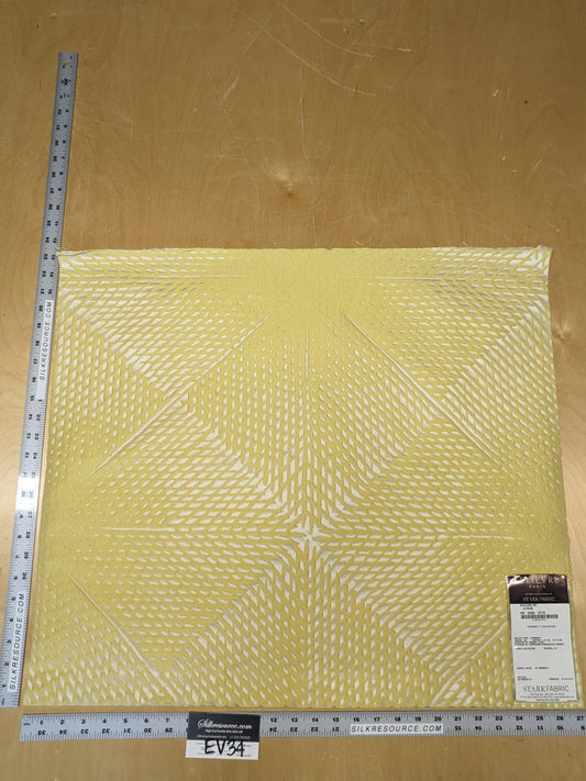 19 EV34 Special Square Jacquard by Lelievre Paris Baccara M1 Citrine Yellow White Small Scale Texture Diamond Polyester MSRP USD300+/y