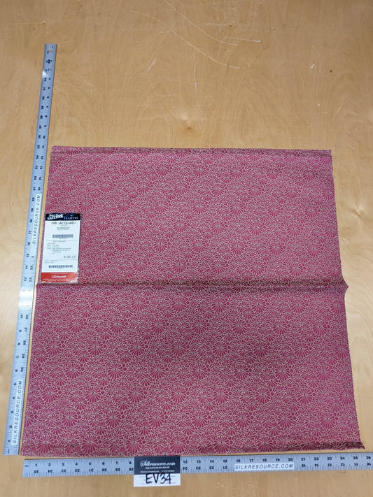20 EV34 Special Square Jacquard by Lelievre Paris Obi Jacquard Fuchsia Pink Botanical Small Scale Texture Polyester MSRP USD300+/y