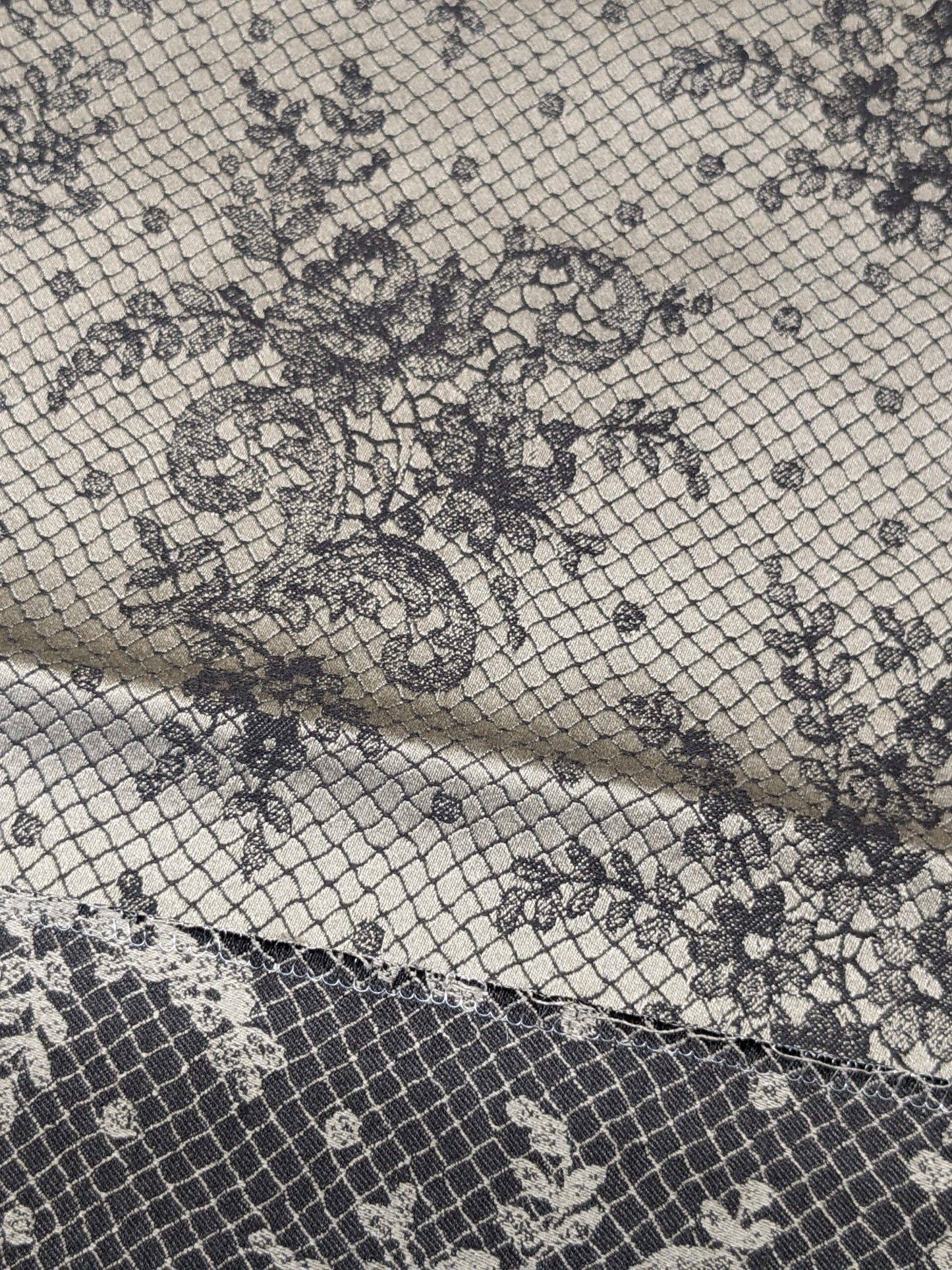 26 EV34 Special Square Jacquard by Lelievre Paris Casino Taupe Cotton Gray Brown Large Jacquard Botanical Floral MSRP USD300+/y