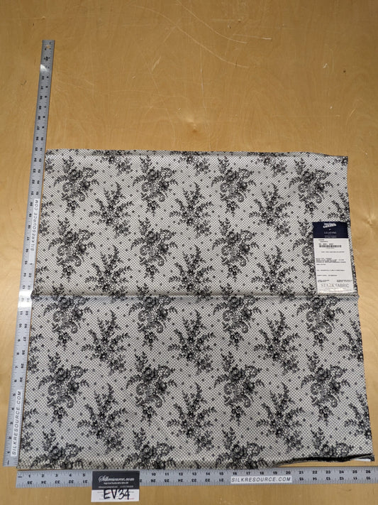 27 EV34 Special Square Jacquard by Lelievre Paris Casino Graphite Cotton Gray White Large Jacquard Botanical Floral MSRP USD300+/y