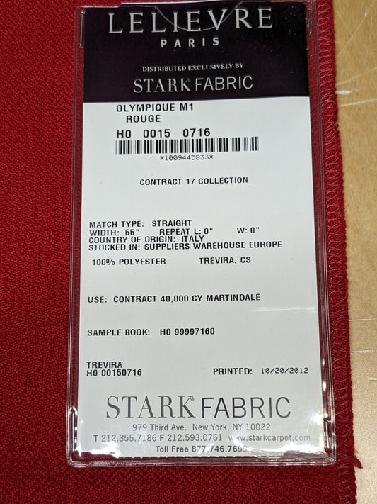 38 EV34 Special Square Plains/Textures by Lelievre Olympique M1 Rouge Red Solid MSRP300+/y