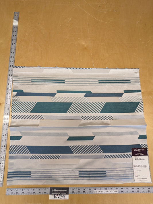 45 EV34 Special Square Jacquard by Lelievre Gaucho Le Baltique White Green Large Jacquard Abstract Geometric MSRP300+/y