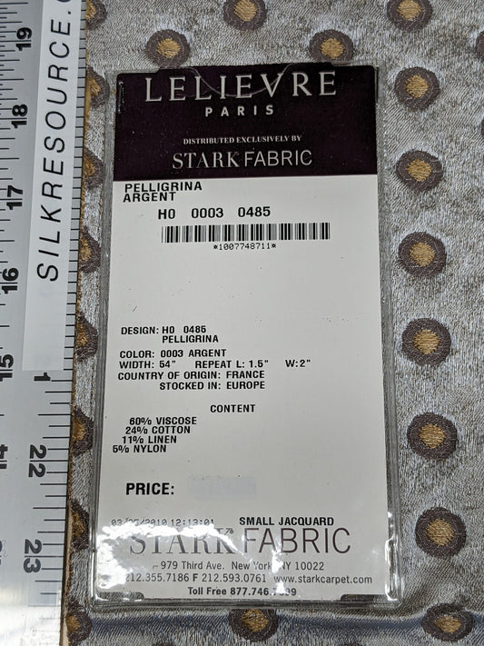 55 EV34 Special Square Jacquard by Lelievre Paris Pelligrina Argent Brown Gray Dot Circle Small Scale MSRP USD 300+/y