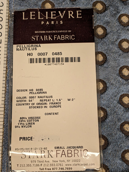 56 EV34 Special Square Jacquard by Lelievre Paris Pelligrina Nautilus Brown Blue Dot Circle Small Scale MSRP USD 300+/y